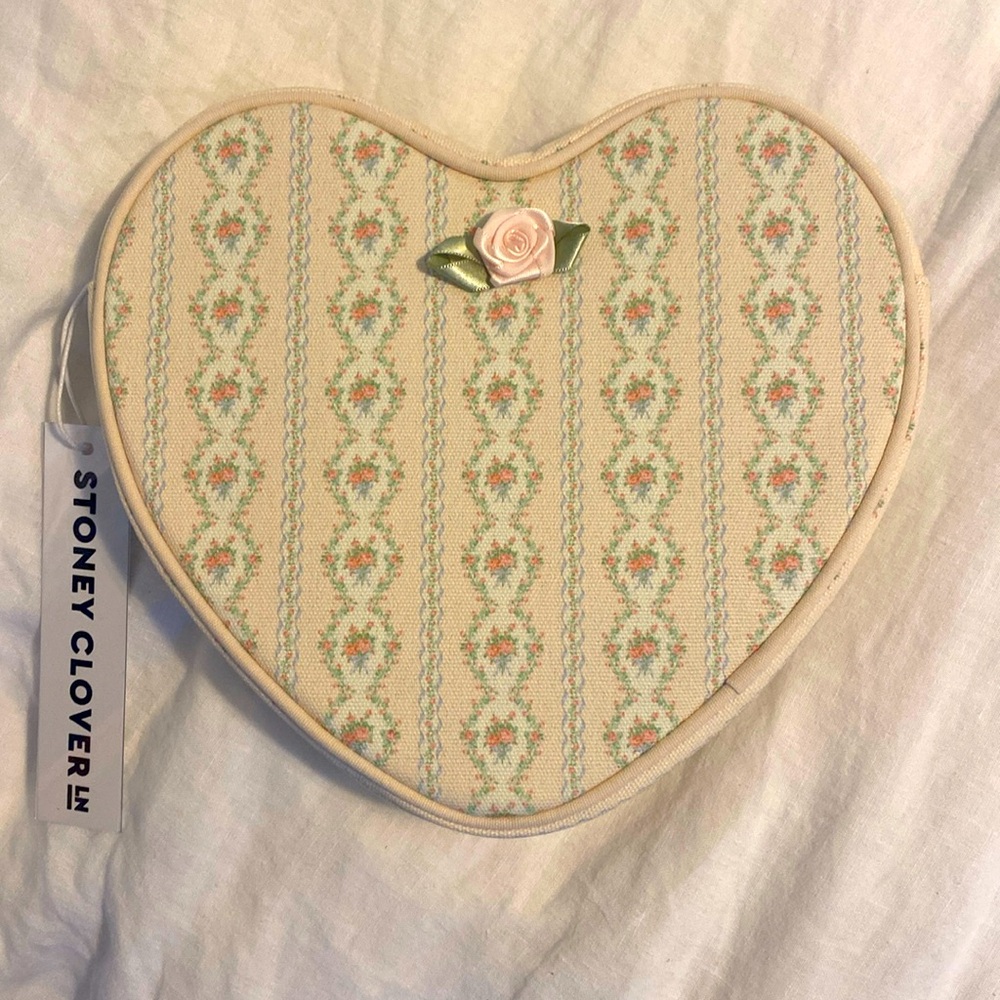Stoney Clover Lane Floral Heart Pouch